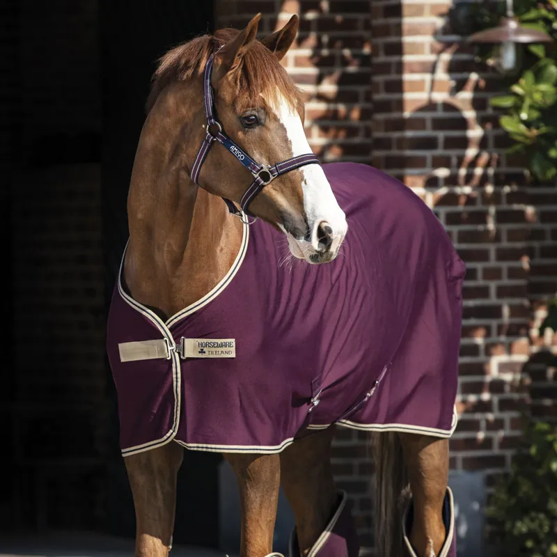 Horseware Amigo Jersey Cooler - Fig/Navy/Tan